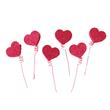 Pinches gibré corazones rojos 6u